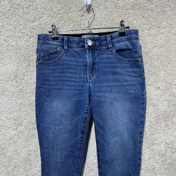 Wit & Wisdom Ab Solution Jeans Women's 4P Blue Denim Fray Ankle Stretch Mid Rise - Picture 2 of 10